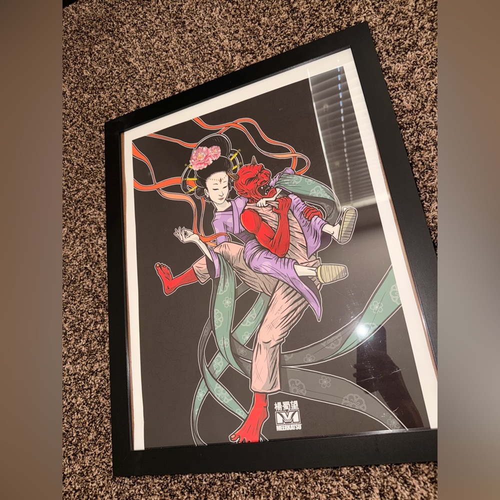 Jiu Jitsu BJJ Martial Arts Art Print Demon Geisha Japanese Contemporary Portrait